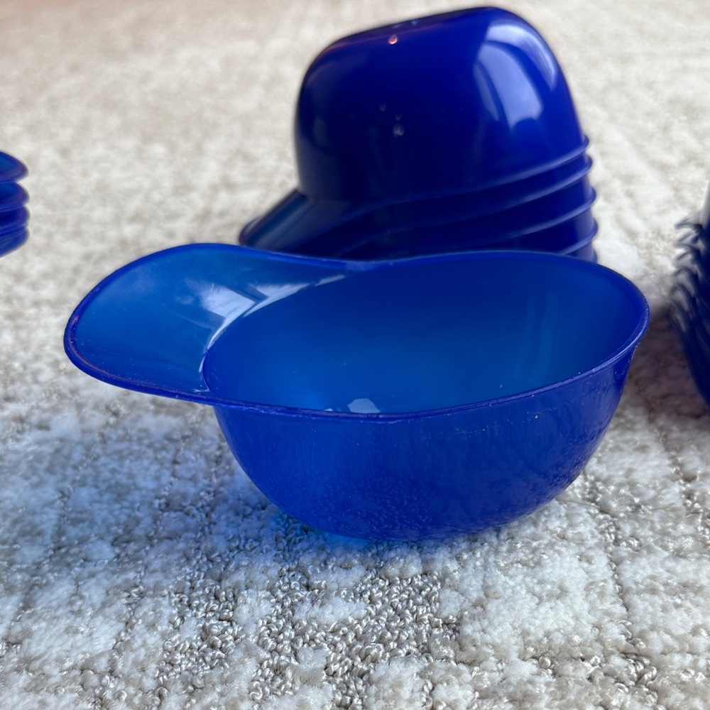 Set of Blue Plastic Caps
